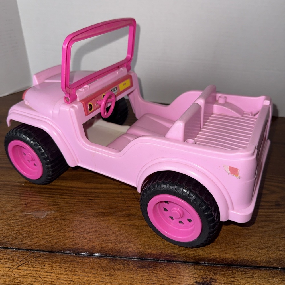 Vintage Pink Barbie Dream Beach Jeep Plastic Mattel 1987 Wheels Roll ARCO